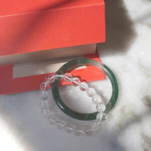Set thạch anh dâu tây xanh mix thạch anh trắng pha lê